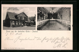 AK Itzehoe, Gasthaus Deutsche Eiche, Innenansicht Saal  - Itzehoe