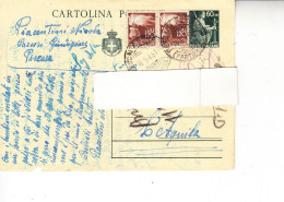ITALIA 1946 - Intero Postale Per L'Aquila Con Integrazione Serie  Demografica - Poststempel