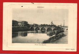 (RECTO / VERSO) EPERNAY EN 1915 - PONT DE MARNE - CACHET TRESOR ET POSTES SECT- N° 124 - PLI VERTICAL A DROITE - Epernay