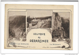 88 SOUVENIR DE GERARDMER / CPA CLB  3 Minivues La Schlutcht Et Le Hohneck / Voyagée / Rare  +++++ - Gerardmer