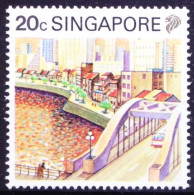 Singapore 1990 MNH, River, Bridges, Townscapes, City Views - Ponts