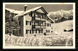 AK Oberstdorf I. Bayr. Allgäu, Fremdenheim Scheibenhaus Bei Schneefall  - Oberstdorf