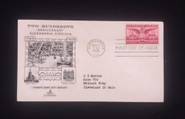 D)1949, U.S.A, FIRST DAY COVER, ISSUE, TWO HUNDRED ANNIVERSARY ALEXANDRIA, VIRGINIA, WITH 6c STAMP, FDC - Sonstige & Ohne Zuordnung