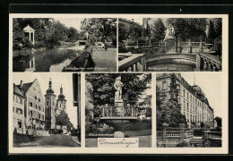 AK Donaueschingen, Schlossgarten Mit Brigach, Hanselebrunnen  - Donaueschingen