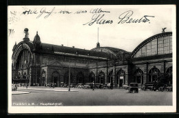 AK Frankfurt A. M., Hauptbahnhof Mit Autos  - Frankfurt A. Main