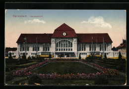 AK Darmstadt, Hauptbahnhof Mit Grünanlage  - Darmstadt