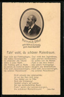 AK Porträt Von Heinrich Pfeil Mit Gedicht Fahr Wohl, Du Schöner Maientraum  - Evènements