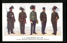 AK Uniformen Der K. K. Gendarmerie 1869-1899  - Police - Gendarmerie