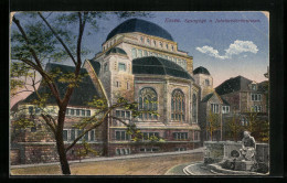 AK Essen, Synagoge Und Jahrhundertbrunnen  - Judaisme
