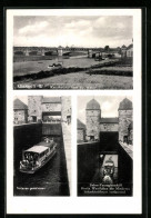 AK Minden I. W., Kanalbrücke über Die Weser, Salon-Passagierschiff Porta Westfalica, Schachtschleuse  - Other & Unclassified
