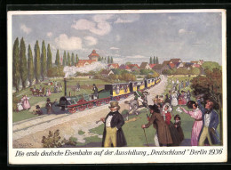 Künstler-AK Berlin, Ausstellung Deutschland, Die Erste Deutsche Eisenbahn, 1936  - Ausstellungen