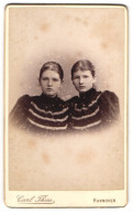 Fotografie Carl Thies, Hannover, Zwei Mädchen Lotte Und Rieke Braune, 1893  - Personnes Anonymes