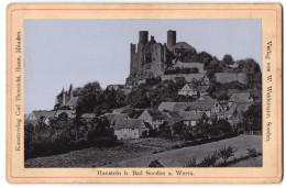 Fotografie Carl Thoericht, Hann. Münden, Ansicht Bornhagen, Teilansicht Der Ortschaft Mit Der Burg Hanstein, 1902  - Plaatsen