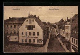 AK Hainichen, Bahnhofstrasse Aus Der Vogelschau, Mit Samenhandlung  - Hainichen