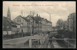 AK Gersdorf /Bez. Chemnitz, Partie An Der Dorfstrasse Mit Kirche  - Gersdorf