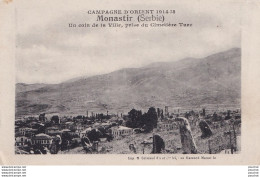 11-SERBIE. CAMPAGNE D'ORIENT 1914 -1918 - MONASTIR - UN COIN DE LA VILLE , PRISE DU CIMETIERE TURC - 2 SCANS - Serbie