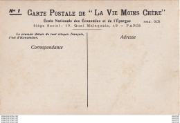 GUERRE 14/18 CARTE DOCUMENT ECONOMIEZ LE COMBUSTIBLE ET UTILSEZ  L' EXCEDENT DE CHALEUR DU FOUR DU BOULANGER - 2 SCANS - Weltkrieg 1914-18