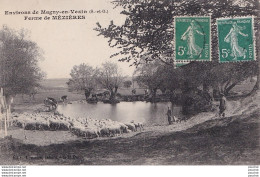 O1-95) ENVIRONS DE MAGNY EN VEXIN - FERME DE MEZIERES - ( BERGER TROUPEAU DE MOUTONS  ET VACHES S'ABREUVANT ) - Magny En Vexin