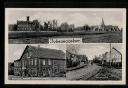 AK Hoheneggelsen, Dorfpartie, Hauptstrasse, Gasthaus, Bes. Wilhelm Schrader  - Other & Unclassified