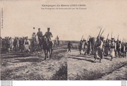 CAMPAGNE DU MAROC (1907 - 1908) PRISONNIERS DE SETTAT ESCORTES PAR LES ZOUAVES  - EDIT. BOUSSUGE , CASABLANCA  - 2 SCANS - Casablanca