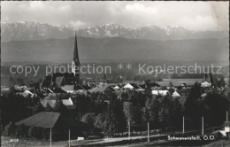 71555359 Schwanenstadt Ortsansicht Mit Kirche Und Alpenpanorama Schwanenstadt - Sonstige & Ohne Zuordnung