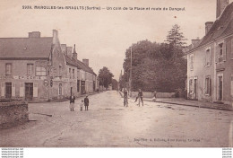 O27-72) MAROLLES LES BRAULTS (SARTHE) UN COIN DE LA PLACE ET ROUTE DE DANGEUL - ( ANIMEE - HABITANTS - 2 SCANS ) - Marolles