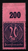 Deutsches Reich Dienst 72 P OR Postfrisch #IR684 - Service