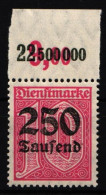 Deutsches Reich Dienst 93 P OR Postfrisch #IR670 - Service