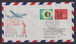 Flugpost Brief Air Mail 1. Lufthansa Super Star Nonstop Flug Frankfurt New York - Lettres & Documents