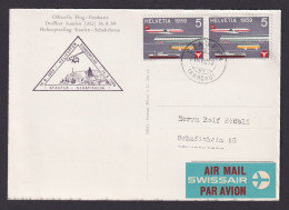 Helikopter Flugpost Brief Air Mail Schweiz Flug Festkarte Staufen Schafisheim - Lettres & Documents