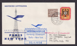 Flugpost Brief Air Mail Berlin MIF Bauten Lufthansa Hamburg New York USA - Cartas & Documentos