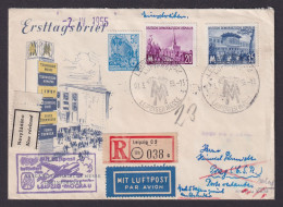 Flugpost R Brief Air Mail Leipzig Mockau Nach Prag CSR Und Zurück - Lettres & Documents