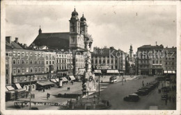 71555136 Linz Donau AH Platz Hauptplatz Mit Dreifaltigkeitssaeule Alter Dom Linz - Autres & Non Classés