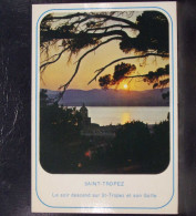 564 . SAINT TROPEZ . LA COTE D AZUR VAROISE . LE SOIR DESCEND SUR ...  OBLITEREE 1988 - Saint-Tropez