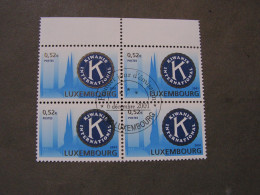 Luxemburg 2001, Mi 1558 Kiwanis  4Block - Oblitérés
