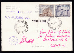 MOTONAVE POST. ITALIANA AUGUSTUS 30.8.1967 + L1 + Bordstempel Auf CAK  - Autres & Non Classés