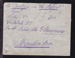 1907 Hs Leitvermerk Via Bologne Par "Cap Ortegal" Auf Brief Ab Paris Nach - Other & Unclassified