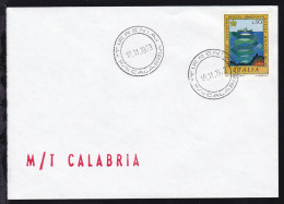 TIRRENIA M/N CALABRIA 10.11.1973 + L1 M/T CALABRIA Auf Brief Ohne Anschrift - Other & Unclassified