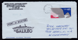 Maschinenstempel Boston 27 NOV 1991 + R1 PORT OF BOSTON + Cachet SS Galileo  - Sonstige & Ohne Zuordnung