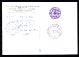 MOTONAVE POSTALE SAN GIORGIO 21.2.65 + Bordstempel + Negativstempel Auf CAK - Sonstige & Ohne Zuordnung