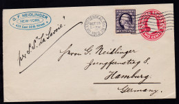 Hs Leitvermerk Per SS La Savoie Auf Brief Ab New York OCT 23 1912 Nach Hamburg - Other & Unclassified
