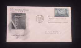 D)1947, U.S.A, FIRST DAY COVER, ISSUE, AVIATION AND ARCHITECTURE, 25 Cent, FDC - Autres & Non Classés