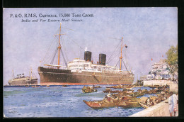 Künstler-AK Passagierschiff R. M. S. Carthage Im Hafen  - Dampfer