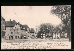 CPA Münster I. E., La Place Du Marché Et Katholische L'Église  - Other & Unclassified