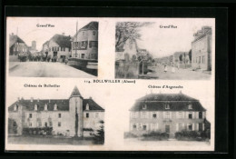 CPA Bollwiller /Alsace, Grand`Rue, Château De Bollwiller, Château D`Argensohn  - Autres & Non Classés