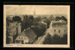 AK Elmshorn, Panorama Mit Geschäft Und Strasse Aus Der Vogelschau  - Elmshorn