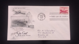 D)1949, U.S.A, FIRST DAY COVER, ISSUE, MAN'S FIRST FLIGHT THE WRIGHT BROTHERS AT KITTY HAWK N.C, WITH AVIATION STAMP 6ce - Other & Unclassified