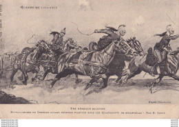 GUERRE 14 - 18 - UNE HEROIQUE GALOPADE - MITRAILLEUSES DRAGONS - ILLUSTRATEUR G. SCOTT - ( 2 SCANS ) - Weltkrieg 1914-18