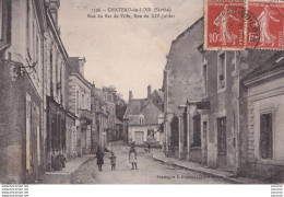 J8-72) CHATEAU DU LOIR (SARTHE) RUE DU BAS DE LA VILLE - RUE DU XIV JUILLET - ( ANIMEE - HABITANTS - ENFANTS ) - Chateau Du Loir