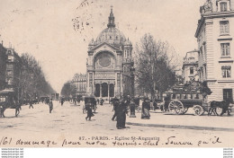 J4-75) PARIS - EGLISE AUGUSTIN  - ( ANIMEE - OBLITERATION DE 1903 - 2 SCANS ) - Eglises